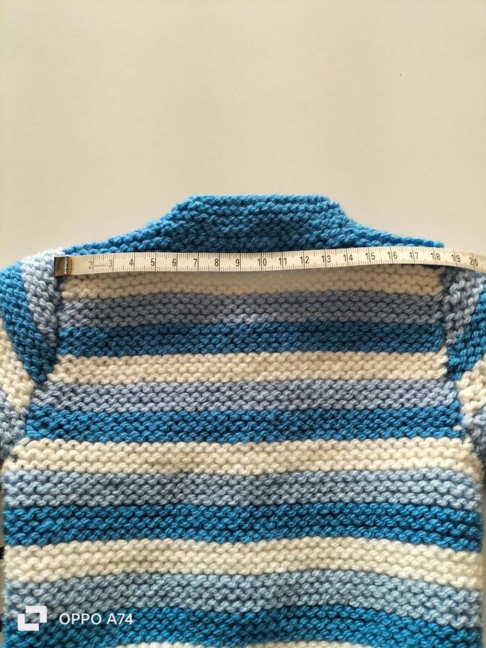 Garçon 3 mois 🩵 Gilet en laine Tricolore - photo numéro 6