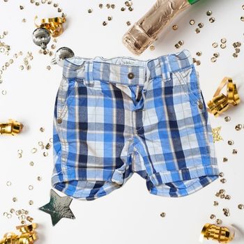 Short à carreaux bleu pour bébé garçon, le style au grand large, taille 18-24 mois ( 86 cm )