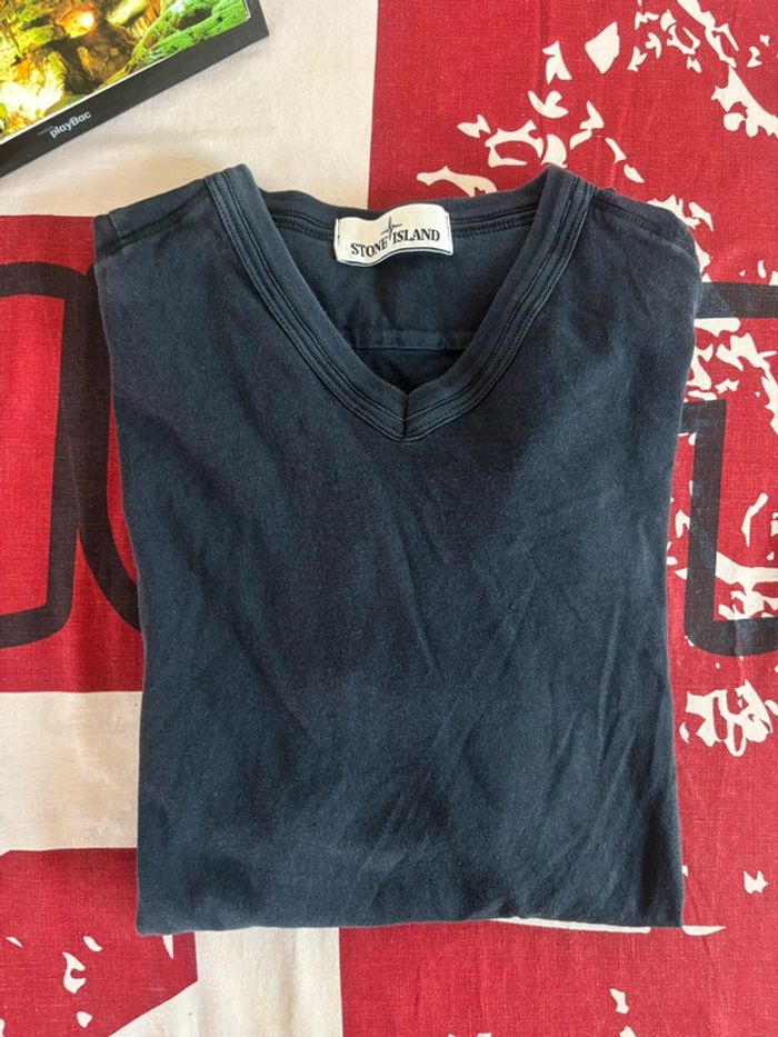 Sweat col en V Stone Island taille S bleu marine - photo numéro 8