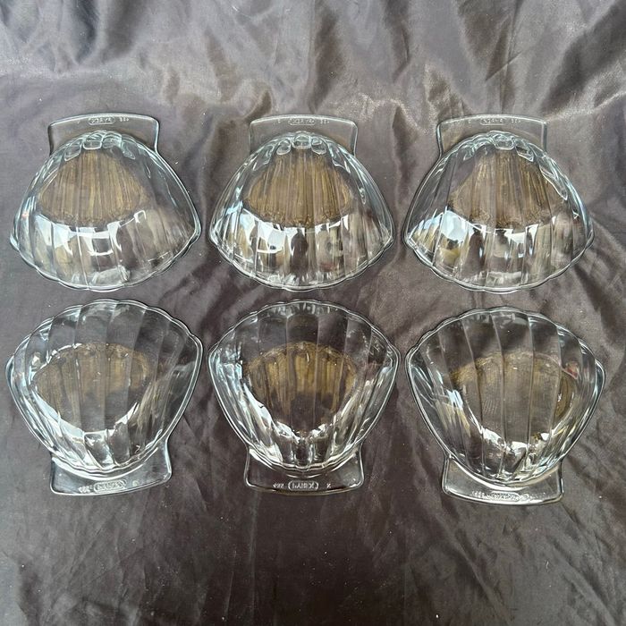6 coupelles vintage coquille st Jacques Pyrex - photo numéro 3