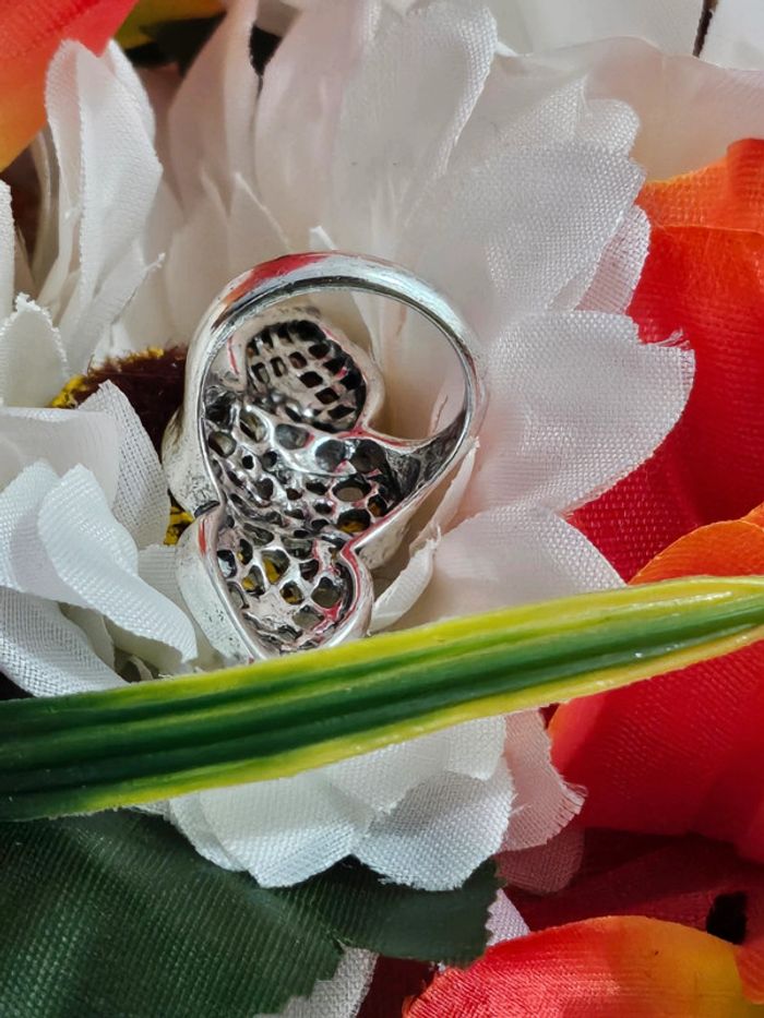 Bague longue texturée en acier inoxydable - photo numéro 4