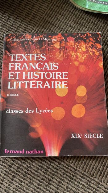 Livre textes français et histoire littéraire