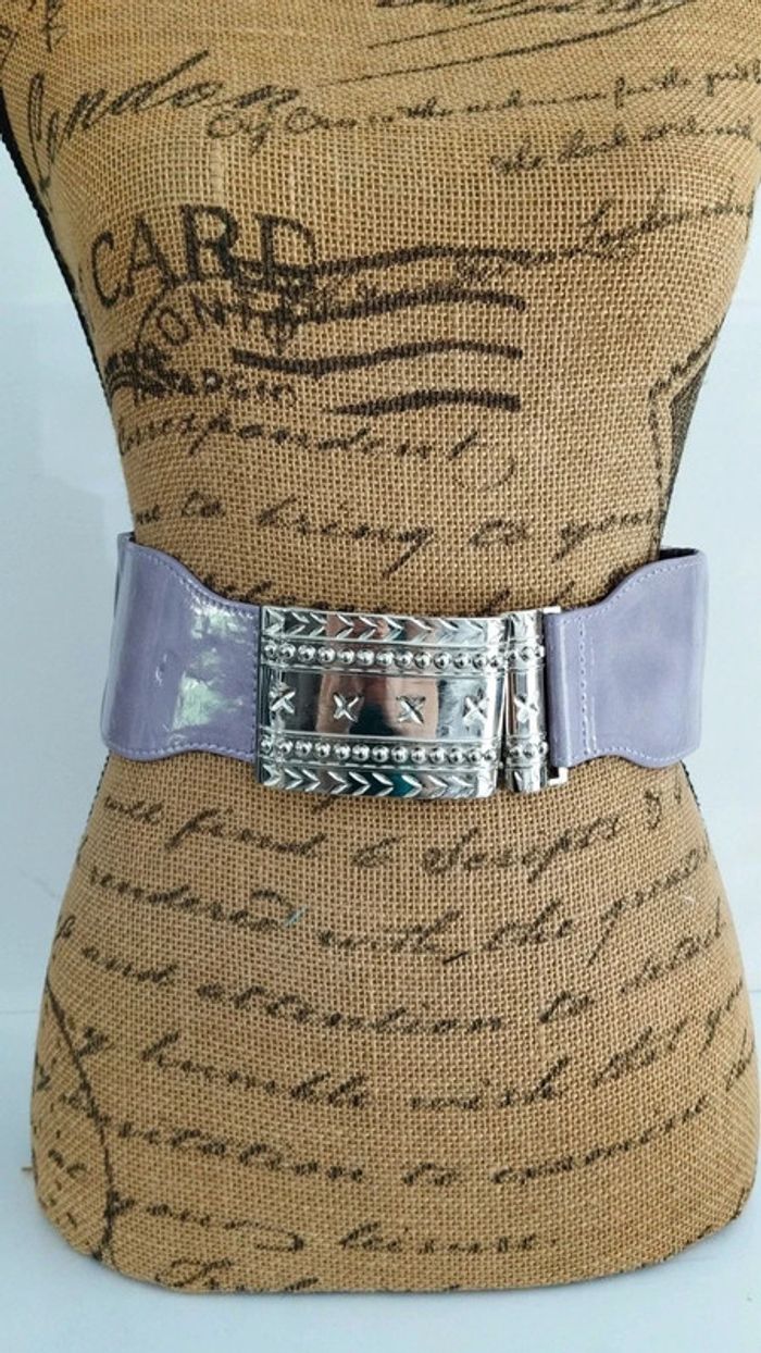Ceintures 70 cm élastique lilas argenté femme