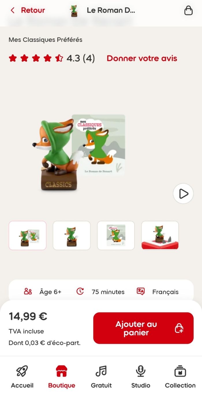 Tonies roman renard - photo numéro 3