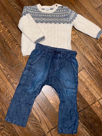 pull Bout'chou et jeans Fagottino 12 mois