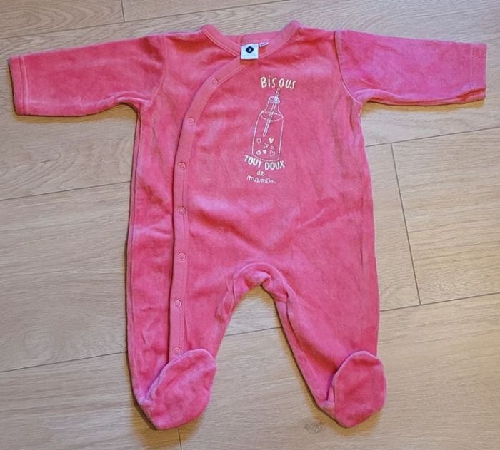 Pyjama velours rose 3M