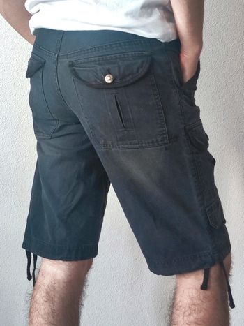 Short noir bleuté effet délavé / Cargo - 36/S à 38/M