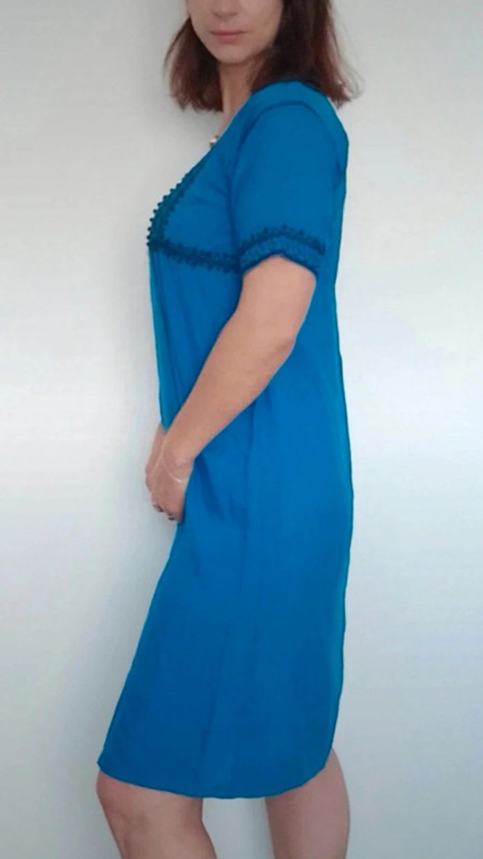 Robe d été casual ethnique bleu taille unique - photo numéro 3