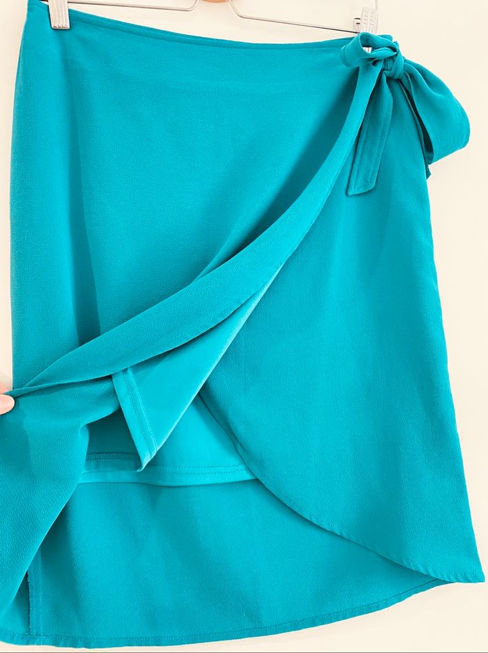 Jupe portefeuille bleue verte d’eau - photo numéro 3