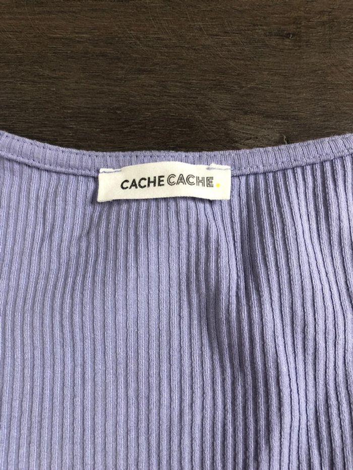 T shirt cache cache lilas taille M manches longues - photo numéro 4