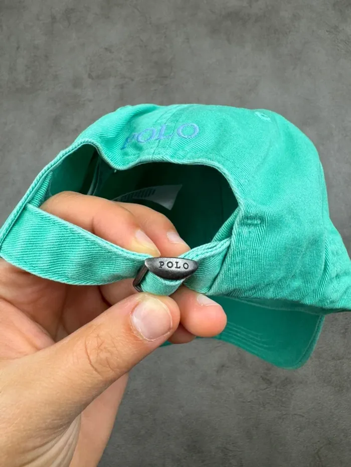 Casquette Ralph Lauren Verte Turquoise Logo Brodé Neuve - photo numéro 5