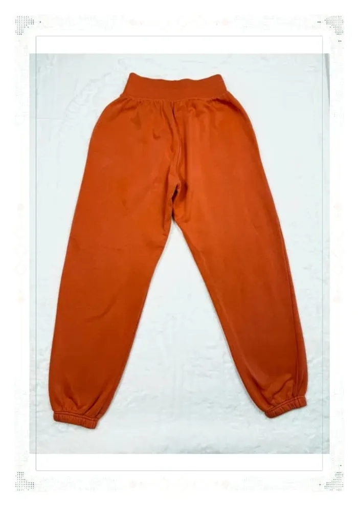 Nike pantalon taille haute coupe large orange femme taille XS coton - photo numéro 3