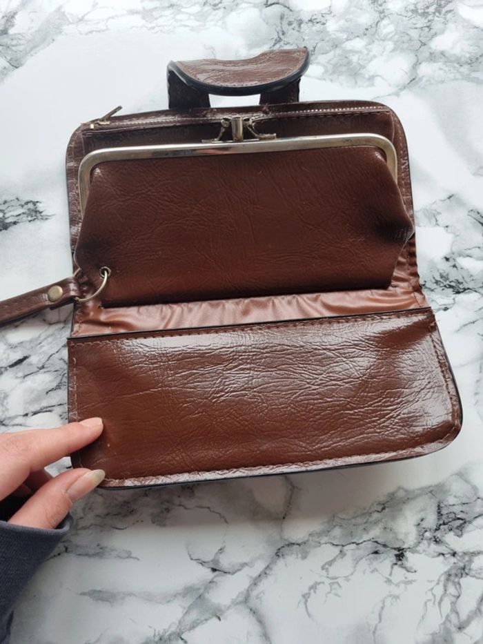 Porte monnaie en cuir marron vintage - photo numéro 13