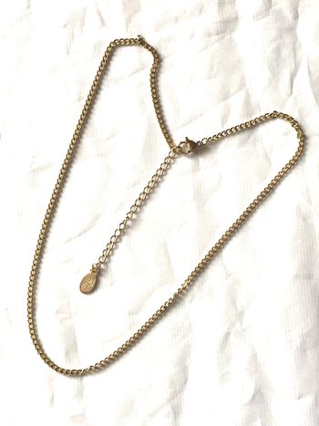 Collier Chaîne Dorée Mini Petits Maillons Torsadés Bijou Doré Fantaisie Hommes Femmes