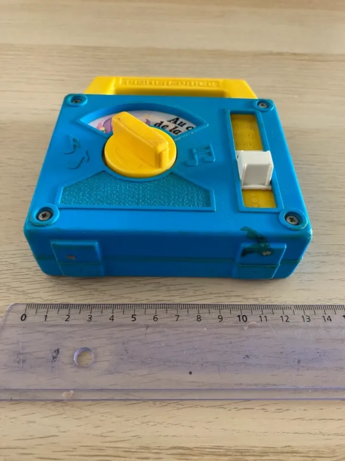Boîte à musique Fisher price 1990 au clair de la lune bleu jaune music box jouet musical - photo numéro 8