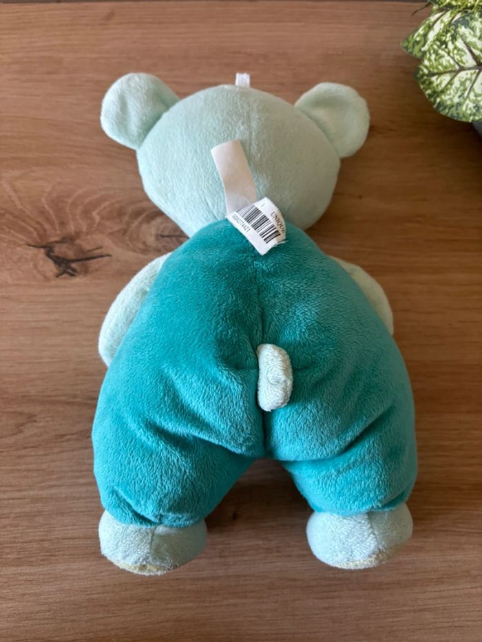 Doudou peluche ours koala bleu vert zen système u - photo numéro 3