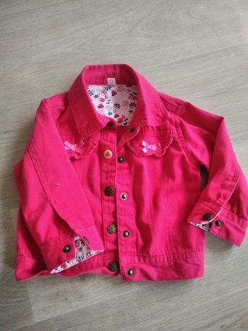 Veste jean rose rouge