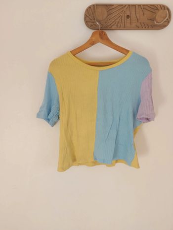 Tee shirt court couleur pastel