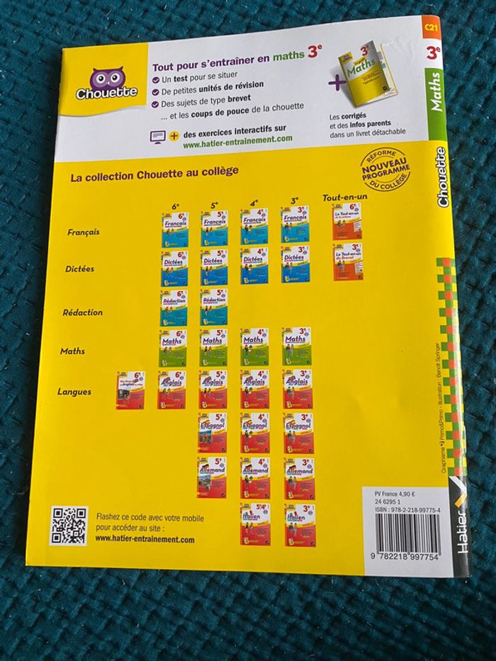 Cahier entraînement exercice + guide maths collège 3e - photo numéro 3