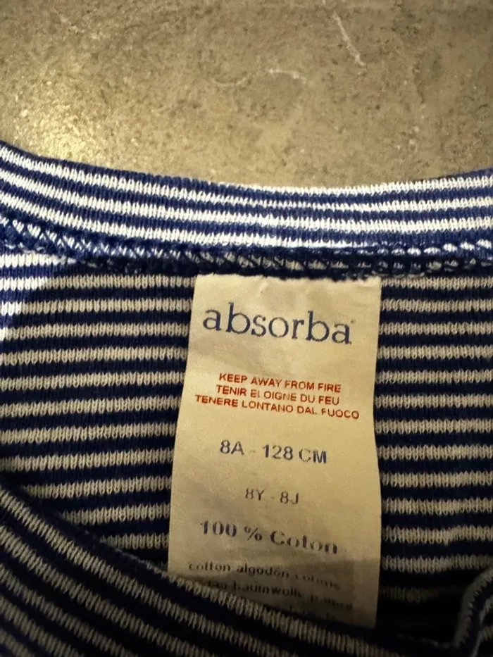 Débardeur / T shirt sans manches marinière / Maillot de corps - Absorba - Bleu marine - 8 ans - photo numéro 2