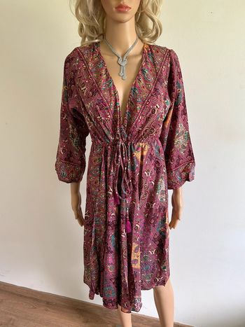 Robe mi longue neuve en soie Trebol taille S