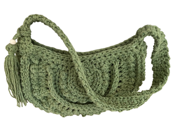 sac bohème au crochet fait main vert