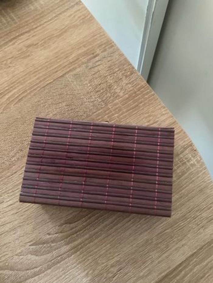 Boîte de rangement en bambou mauve - photo numéro 5