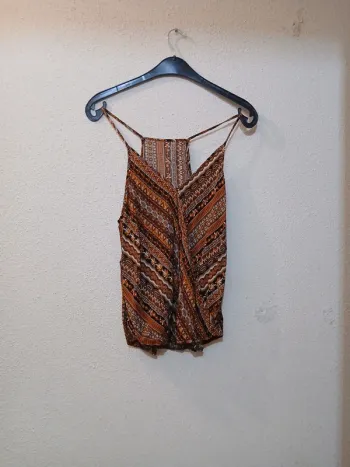 Haut a bretelles orange/marron " shein" taille m