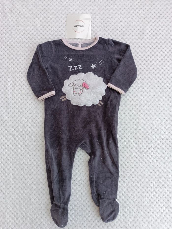 Pyjama 1 Pièce Du Pareil Au Même 18 Mois – Gris Pailleté