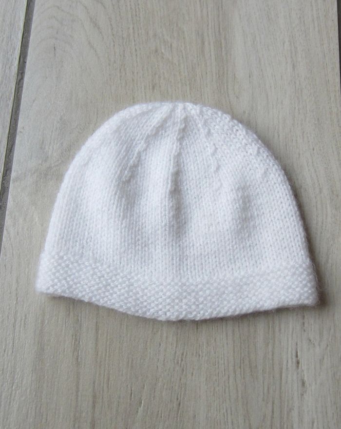 Bonnet unisexe blanc naissance