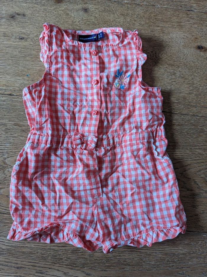 Barboteuse vichy sergent major 9 mois