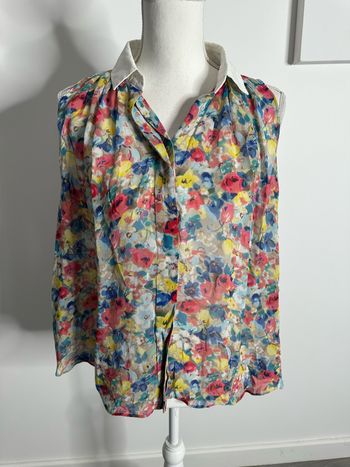 Chemise en soie multicolore à fleurs Sandro T1 36 S