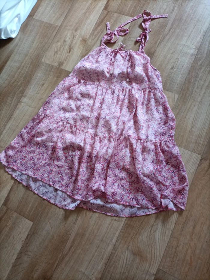 Robe été rose fils doré camaïeu petit m