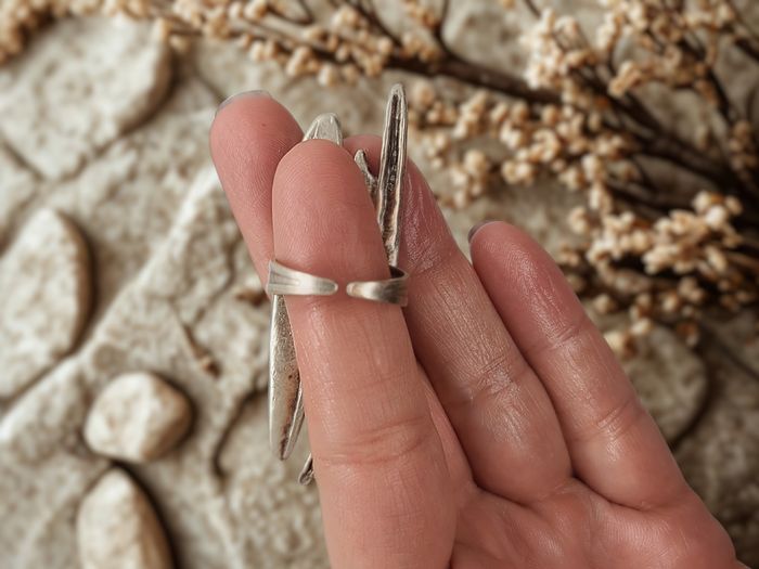 Bague sculpturale plaqué argent – design organique - photo numéro 4