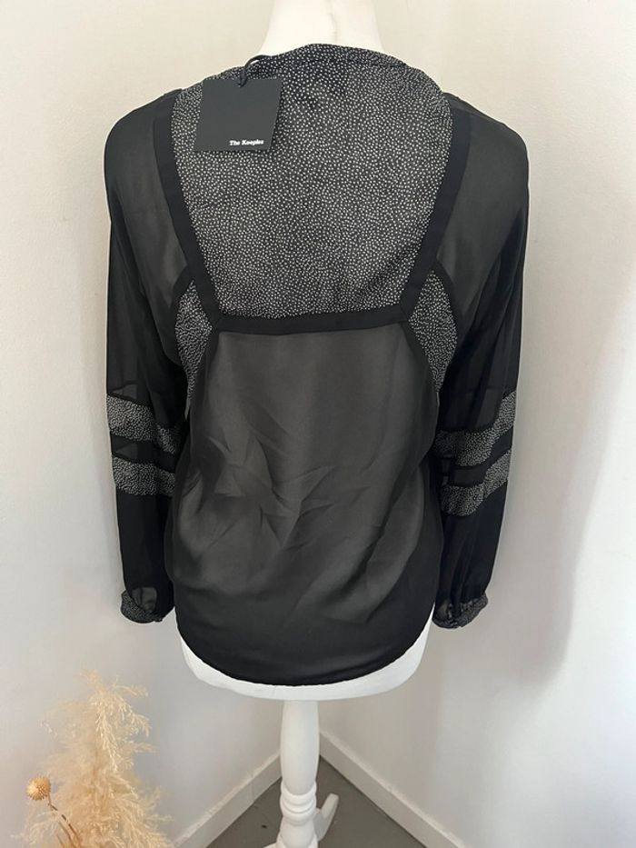 Blouse noire à pois et dentelles The Kooples Xs neuve - photo numéro 3