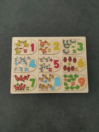 Puzzle en bois chiffres/additions