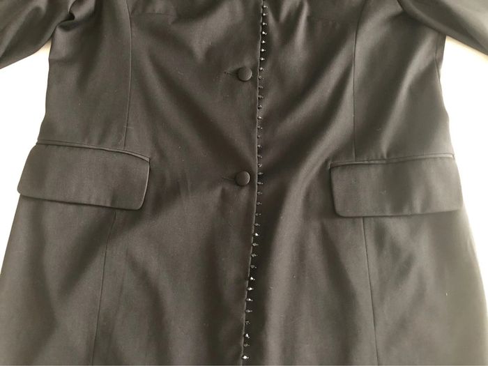 AN124- Manteau noir chic avec strass et perles T 50 (48-50) porté 1 soirée - photo numéro 6