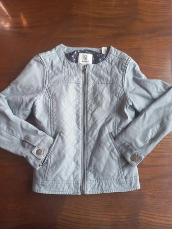 Veste cuir (simili) bleu ciel