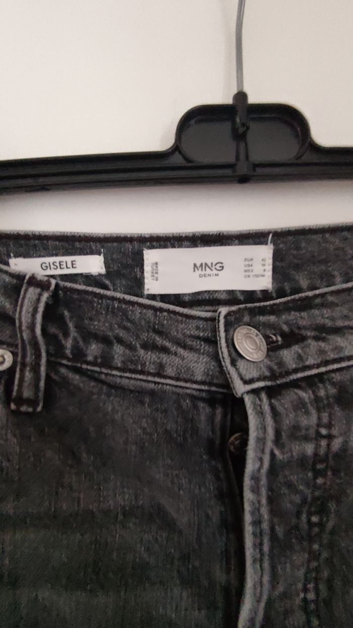 Pantalon femme jeans marque MNG taille 42 couleur noir - photo numéro 3