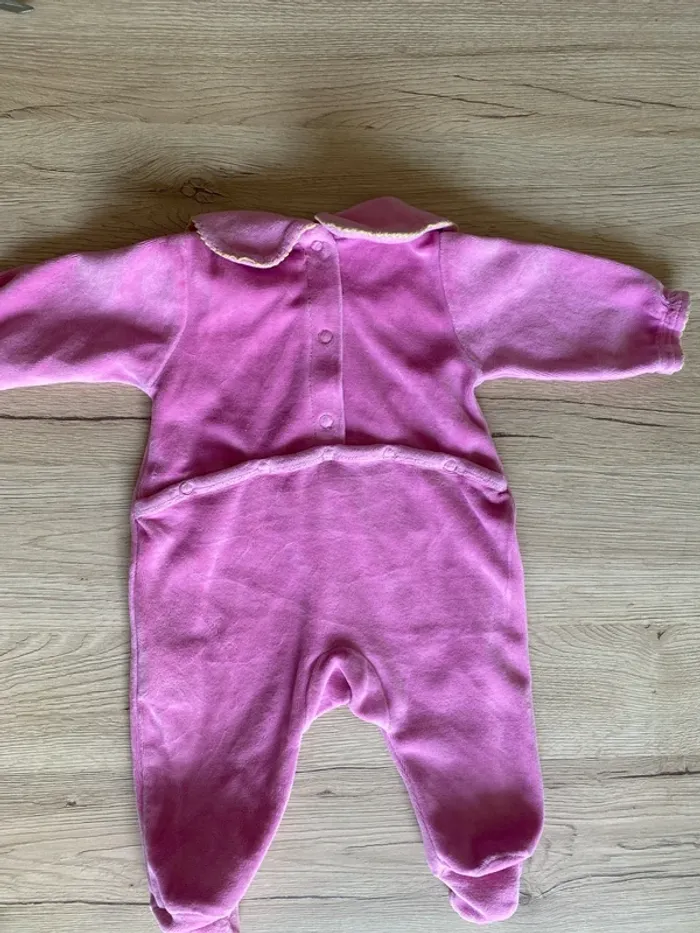 Pyjama rose hiver velours col bebe fille 1 mois orchestra - photo numéro 6