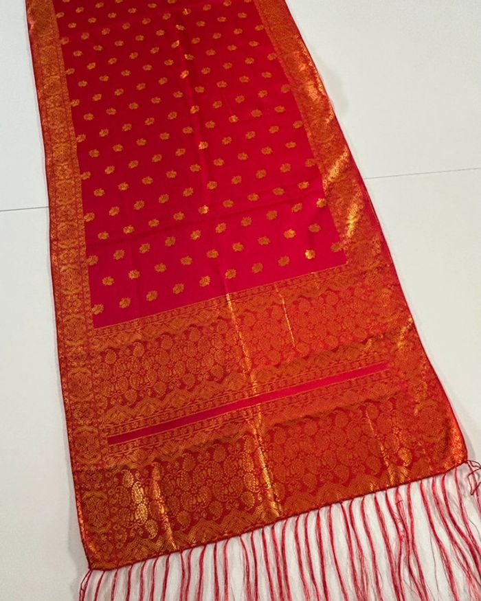 Tissu Balinais - Rouge et Or - 54 x 198 cm