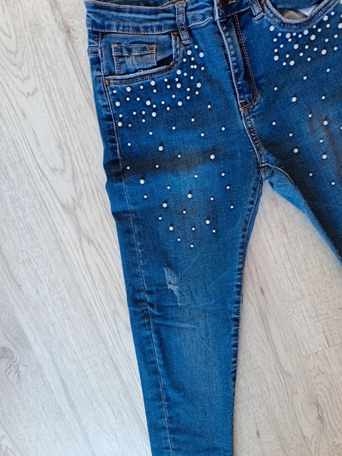 Pantalon jeans slim T36 S femme perle tbe gemo - photo numéro 8