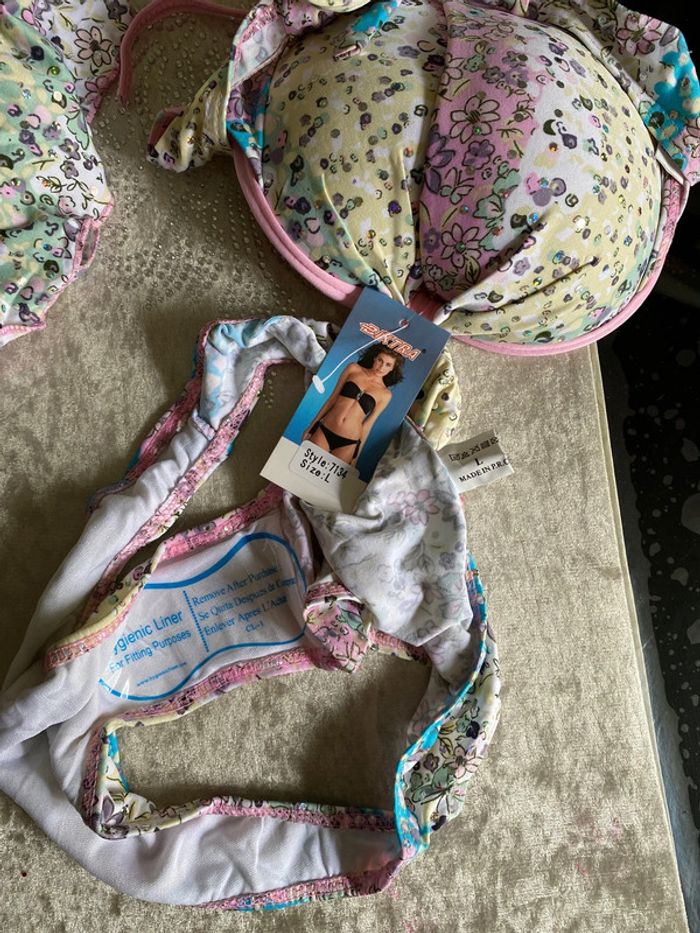 Maillot de bain 2 pièce + paréo taille L neuf - photo numéro 3