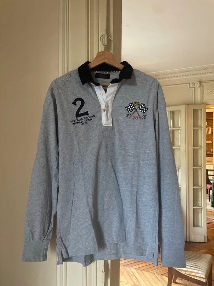 Polo Manches longues gris Zara Taille L
