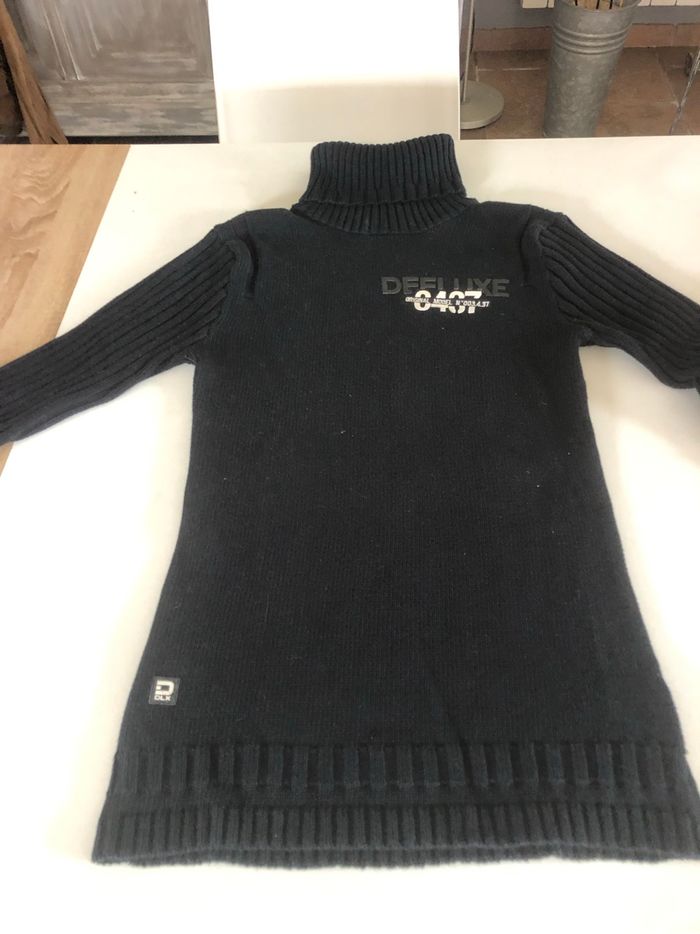 Pull col roulé noir 100% coton deeluxe - photo numéro 5
