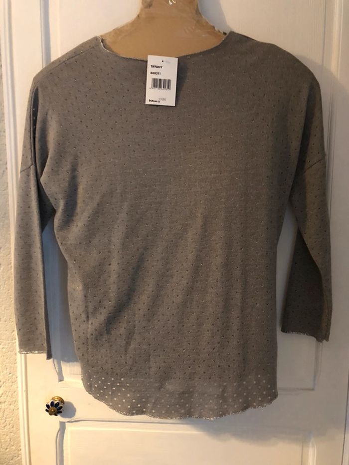 BB- Pull col V gris « stella bianca » T unique (40-44) NEUF - photo numéro 2
