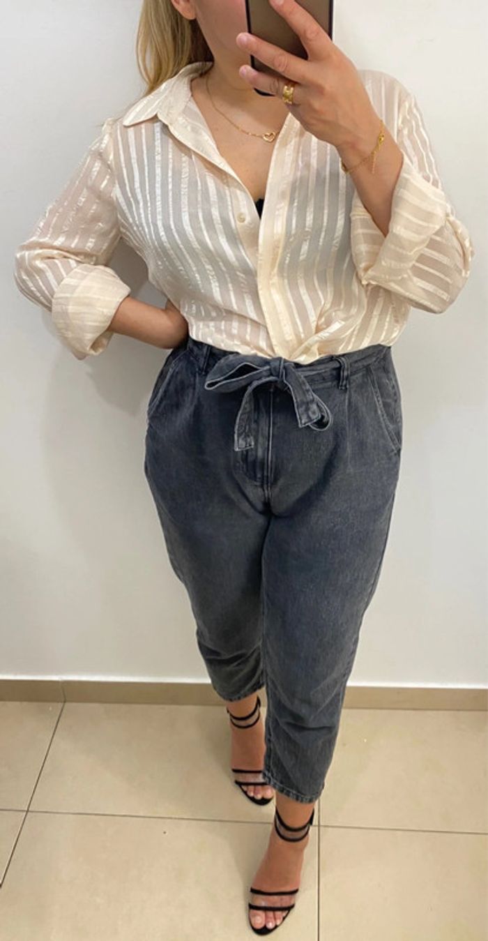 Chemise fluide Mango crème taille M - photo numéro 3