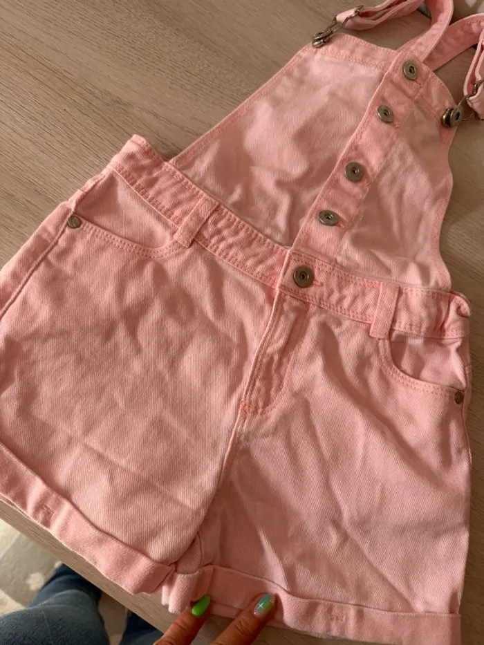Salopette jeans rose Okaïdi 6 ans - photo numéro 3