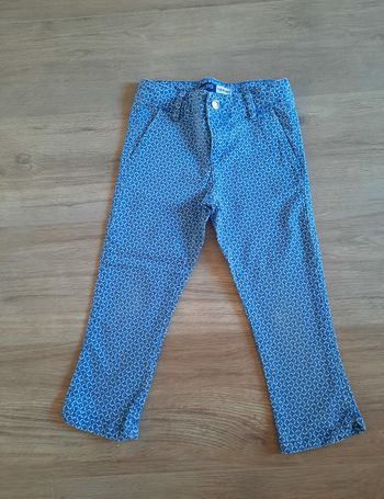 Pantacourt 7/8ème à imprimés bleu et blanc Okaïdi 8 ans