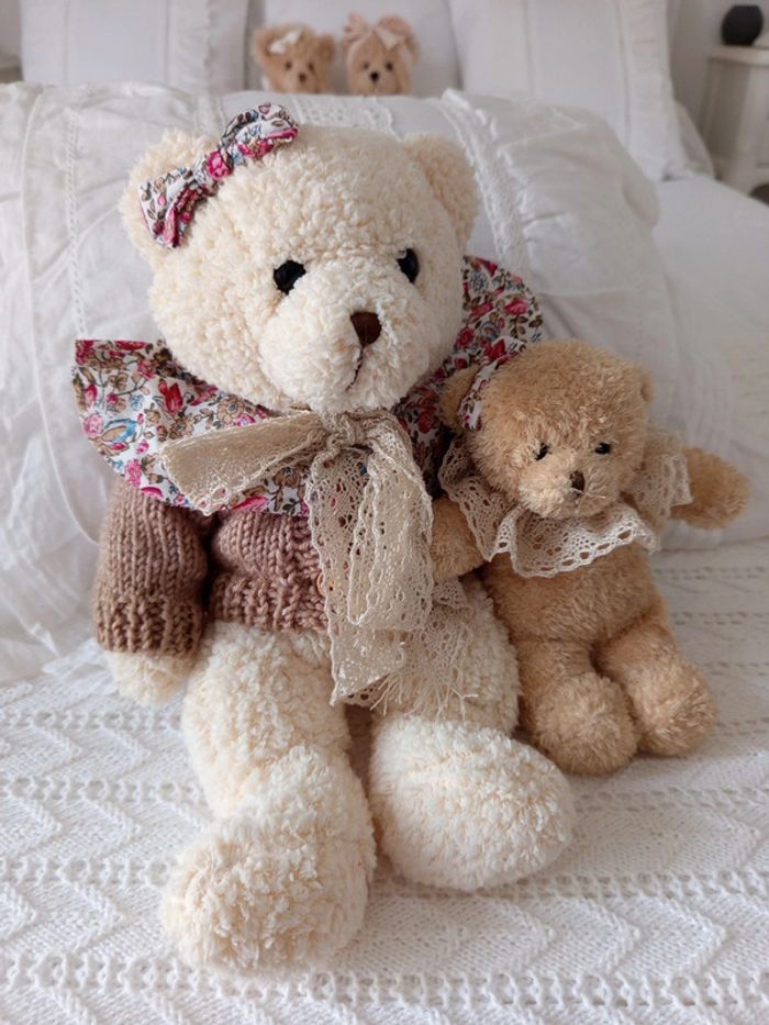 Oursons maman et bébé look shabby - photo numéro 7